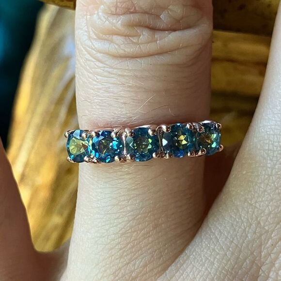 Genuine Blue Mystic Topaz Sterling Silver Ring Size 6 - Picture 1 of 8
